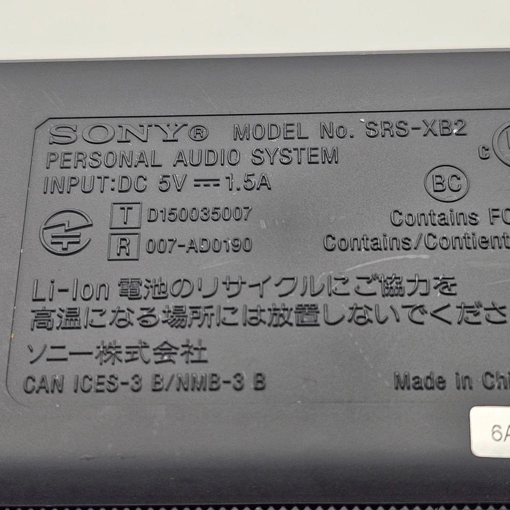 Sony SRS-XB20 Portable Bluetooth Speaker Extra Bass Black Wireless Tested